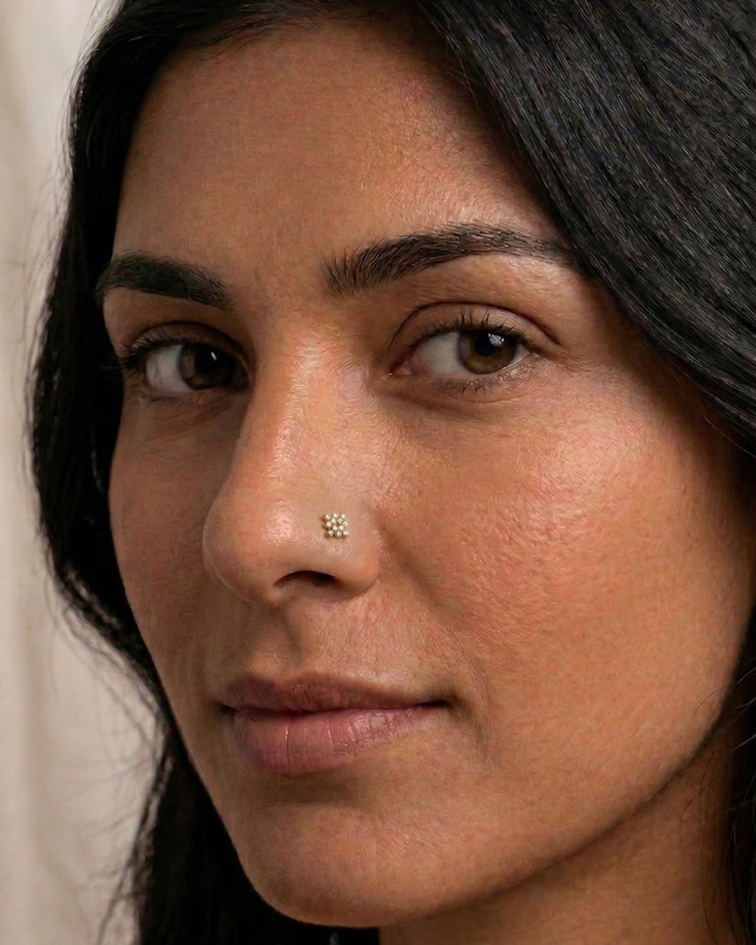 Cosmos Helix Piercing Stud in Moissanite & Gold by Vai Ra