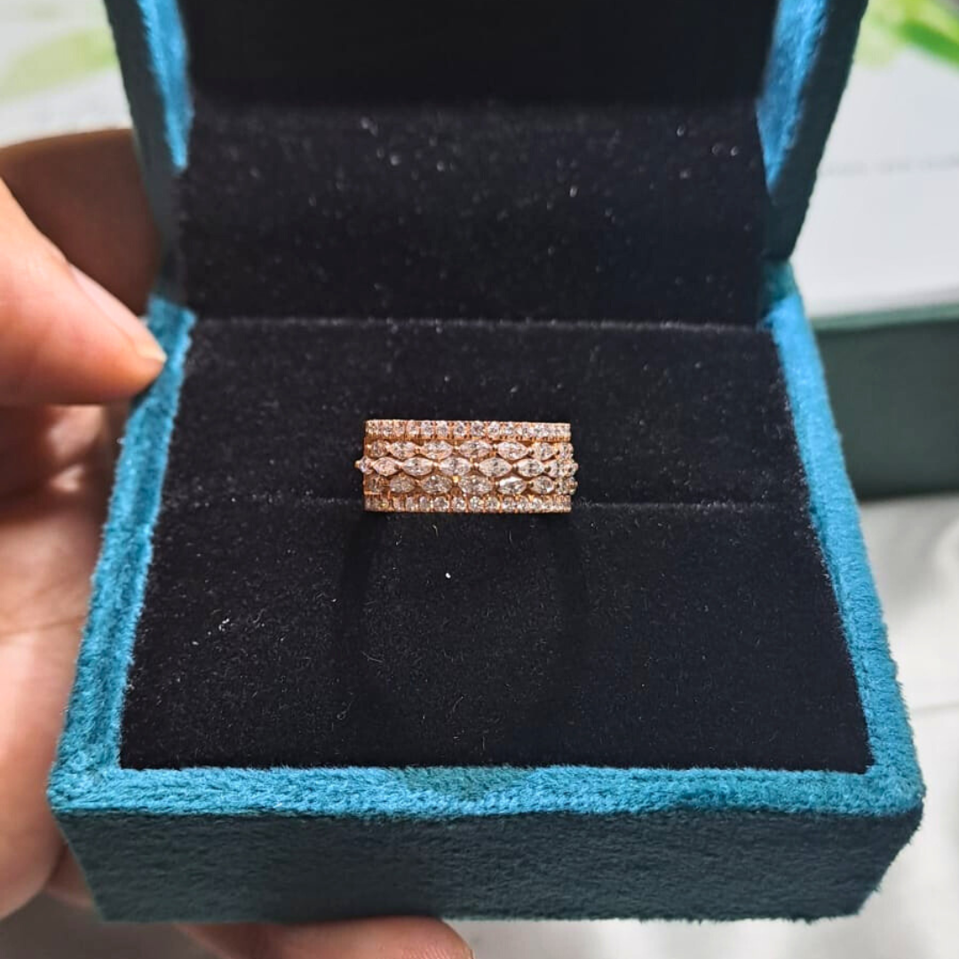 Eien Engagment Band in Diamond and Moissanite by Vai Ra