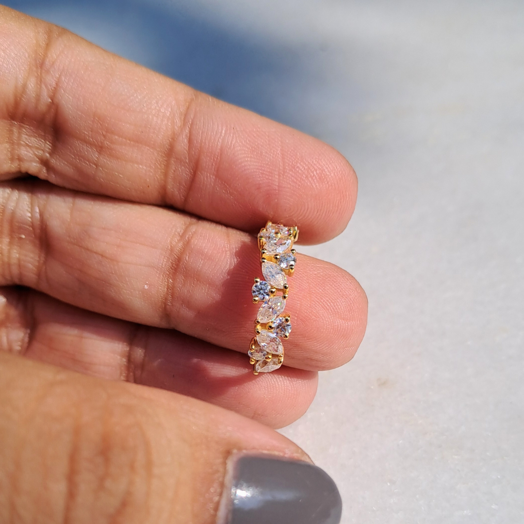 Amara Half Eternity Band 1.43 CT in Moissanite and Lab Diamond