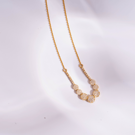 Elara Halo pendant Necklace - 0.71 Ct in Moissanite and Lab Diamond by Vai Ra