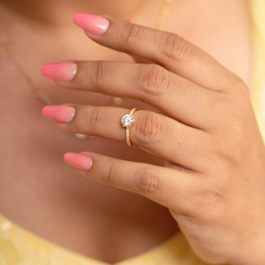 Selma Pave Ring in Moissanite Diamond by Vai Ra