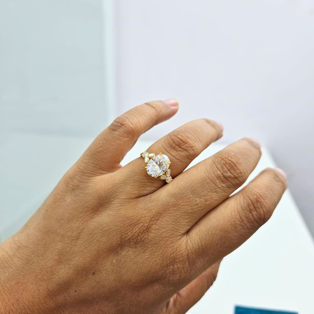 Crushed Iced Oval Soitaire Ring 3.89 CT