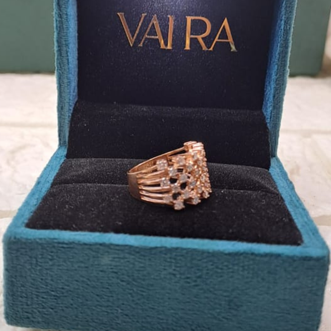 Mesh Knit Ring 1.2 CT in Diamond and Moissanite by Vai Ra