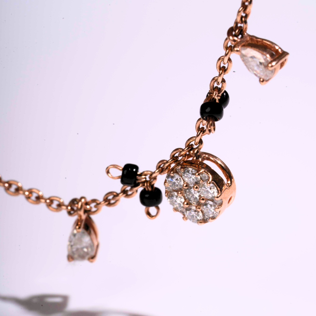Mangalsutra charm Bracelet lab diamond Vai ra