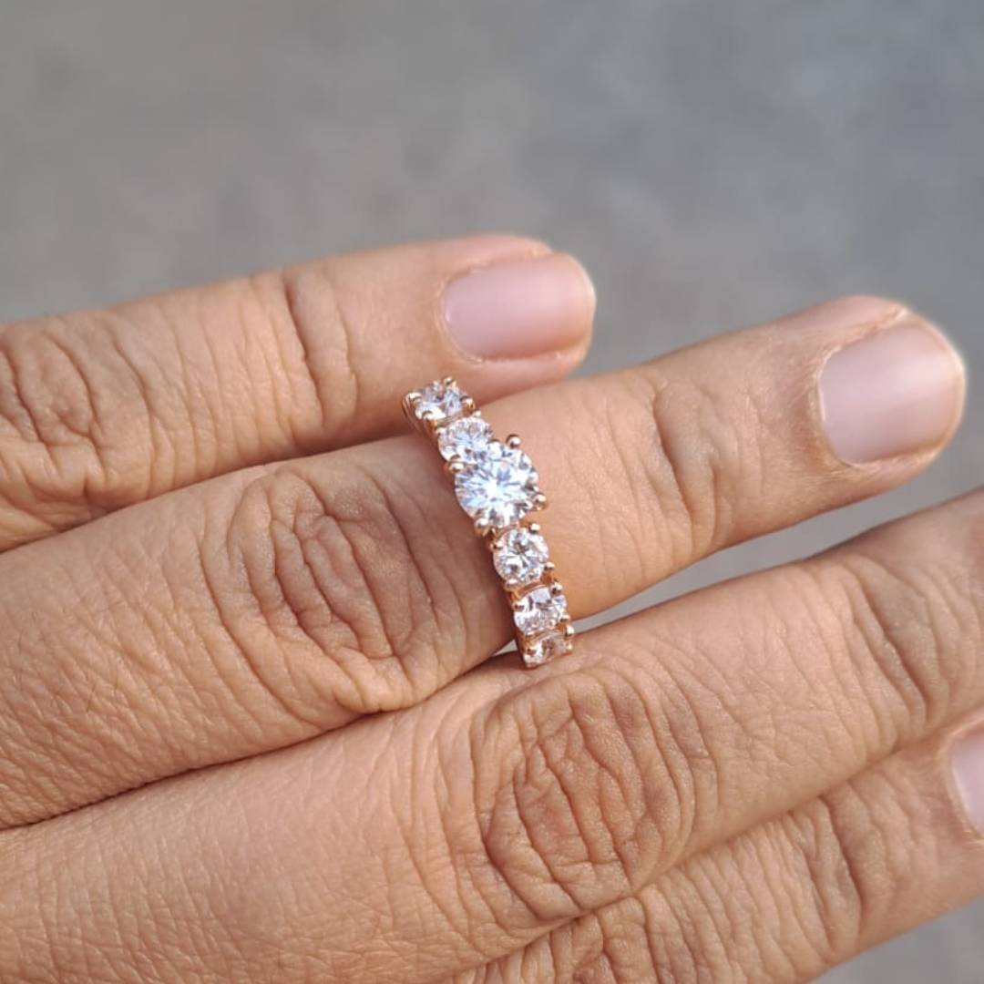 Yuri Solitaire Ring in Moissanite and Lab Diamond by Vai Ra
