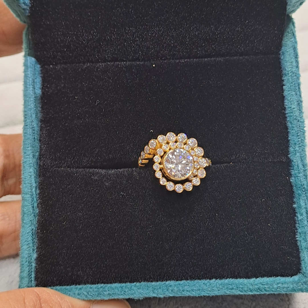 Statement Lab Diamond Ring and Statement Moissanite Ring