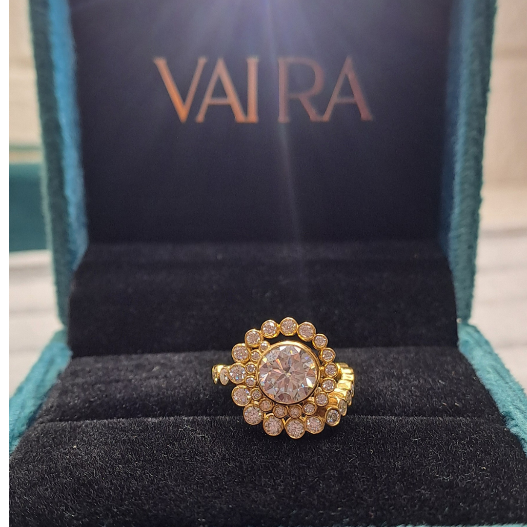 Statement Lab Diamond Ring and Statement Moissanite Ring