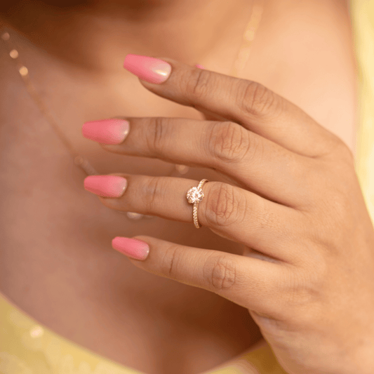 1.07 CT Solitaire Ring in Moissanite and Lab Diamond by Vai Ra