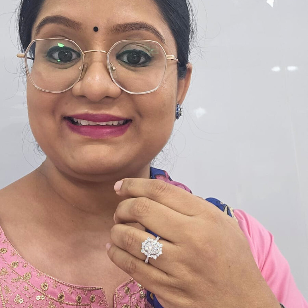 Miyabi Oval Ring 3.76 CT in Moissanite and LAb Diamond by Vai Ra