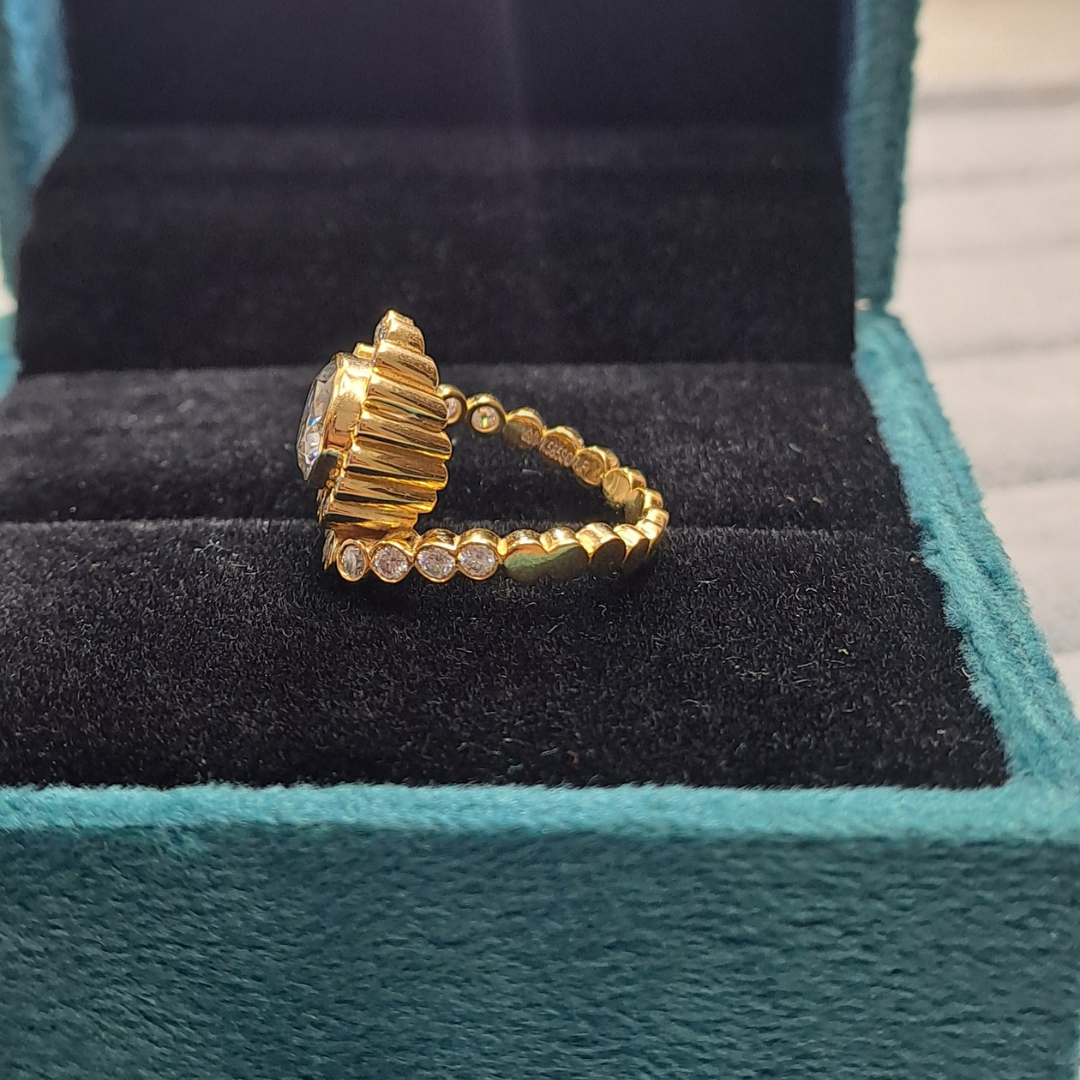 Statement Lab Diamond Ring and Statement Moissanite Ring