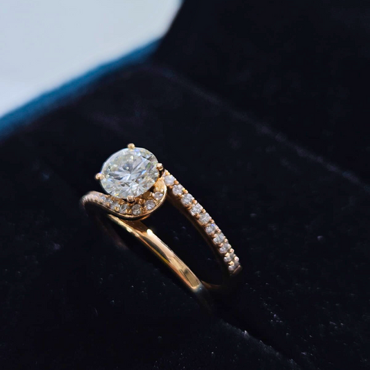 Linea Parallel Band in Moissanite and Diamond by Vai Ra