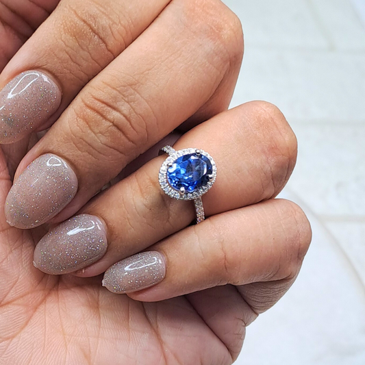 Lohita Blue Sapphire Oval Ring by Vai Ra