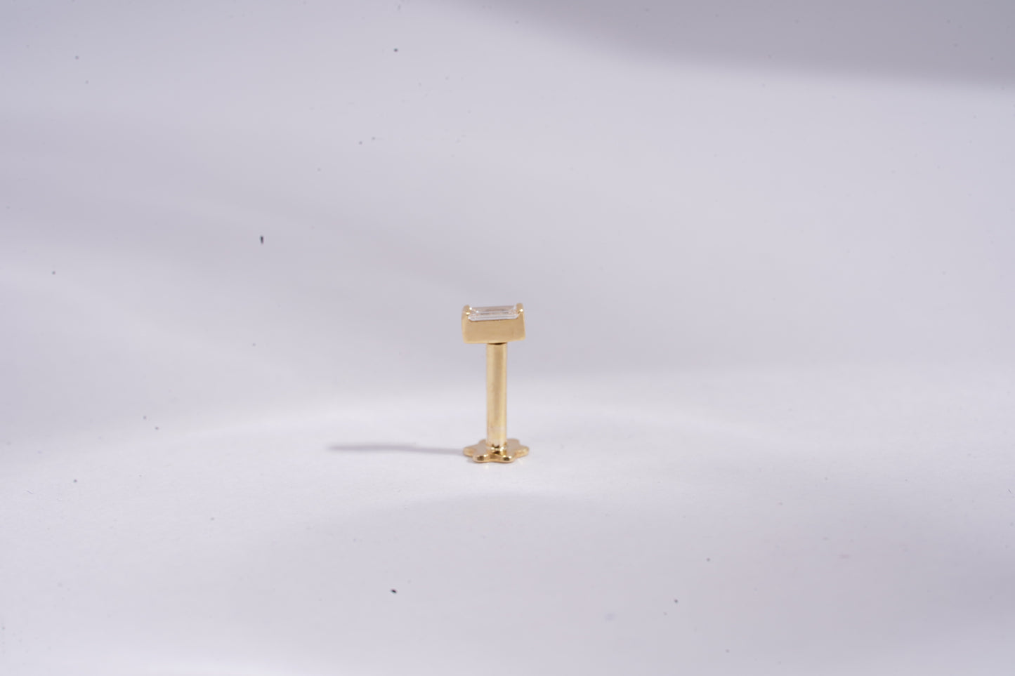 Baguette Bar Piercing by Vai Ra in Moissanite and Diamond