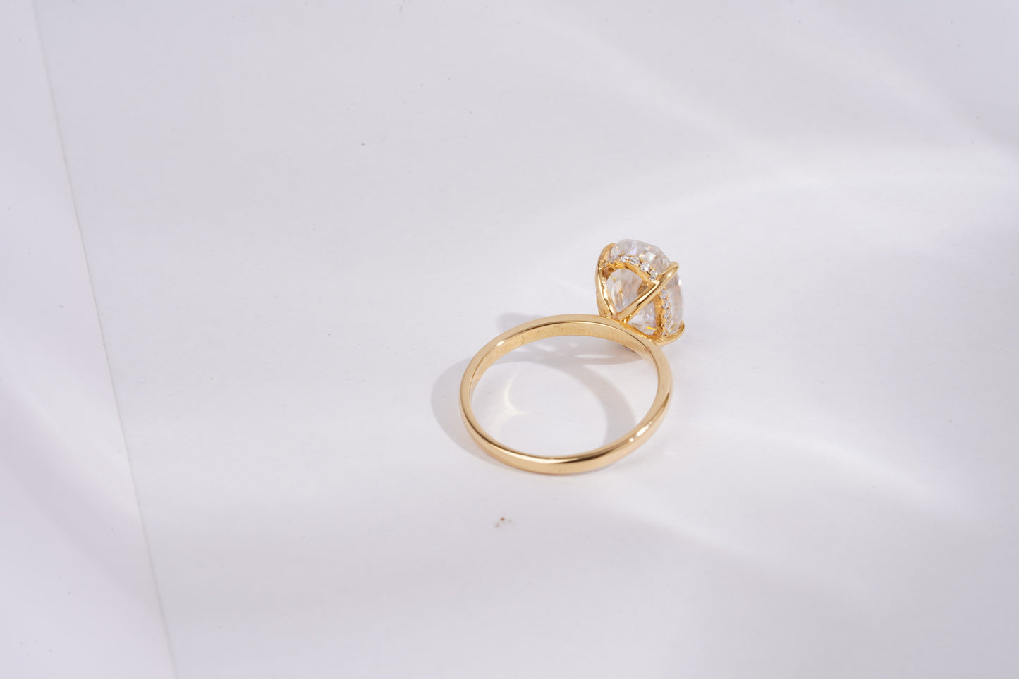 Isla Solitaire Ova ring in Moissanite and Diamond by Vai Ra