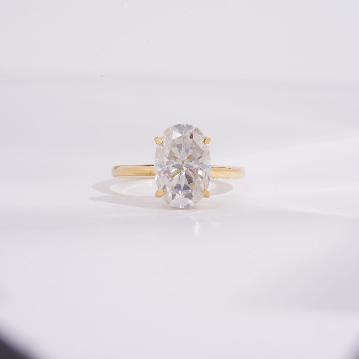Isla Solitaire Ova ring in Moissanite and Diamond by Vai Ra