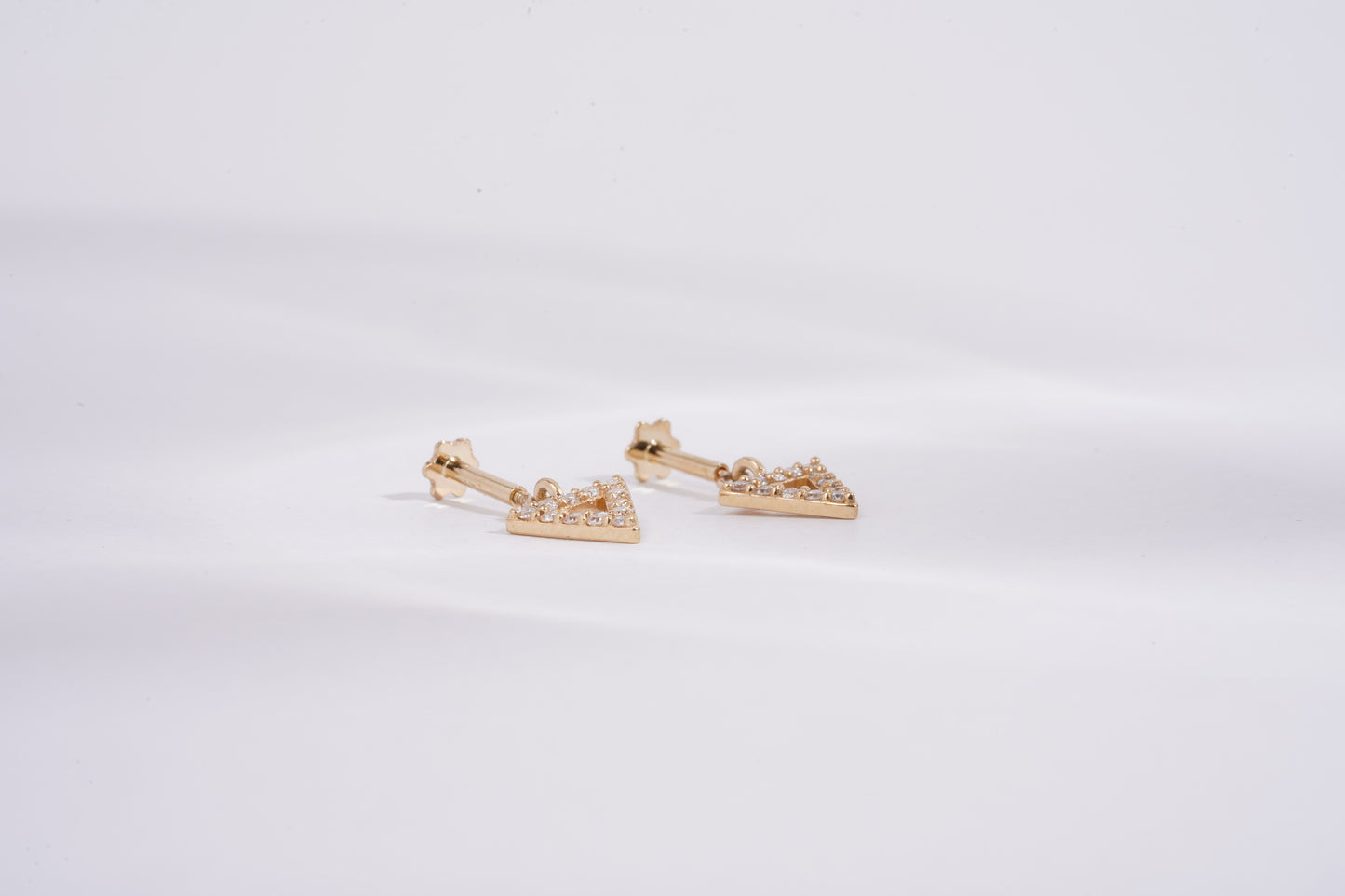 Triangle Bugadi in Diamond and Moissanite by Vai Ra