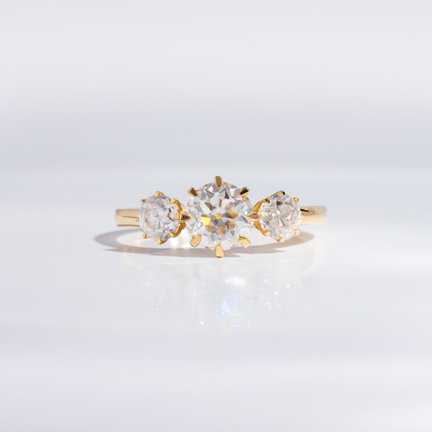 Adhira threestone Ring Moissanite lab diamond by Vai Ra