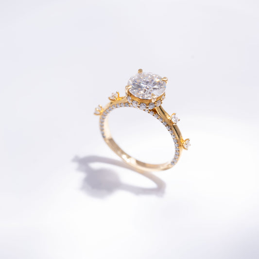 Raksha Ring in Moissanite and Lab Diamond by Vai Ra