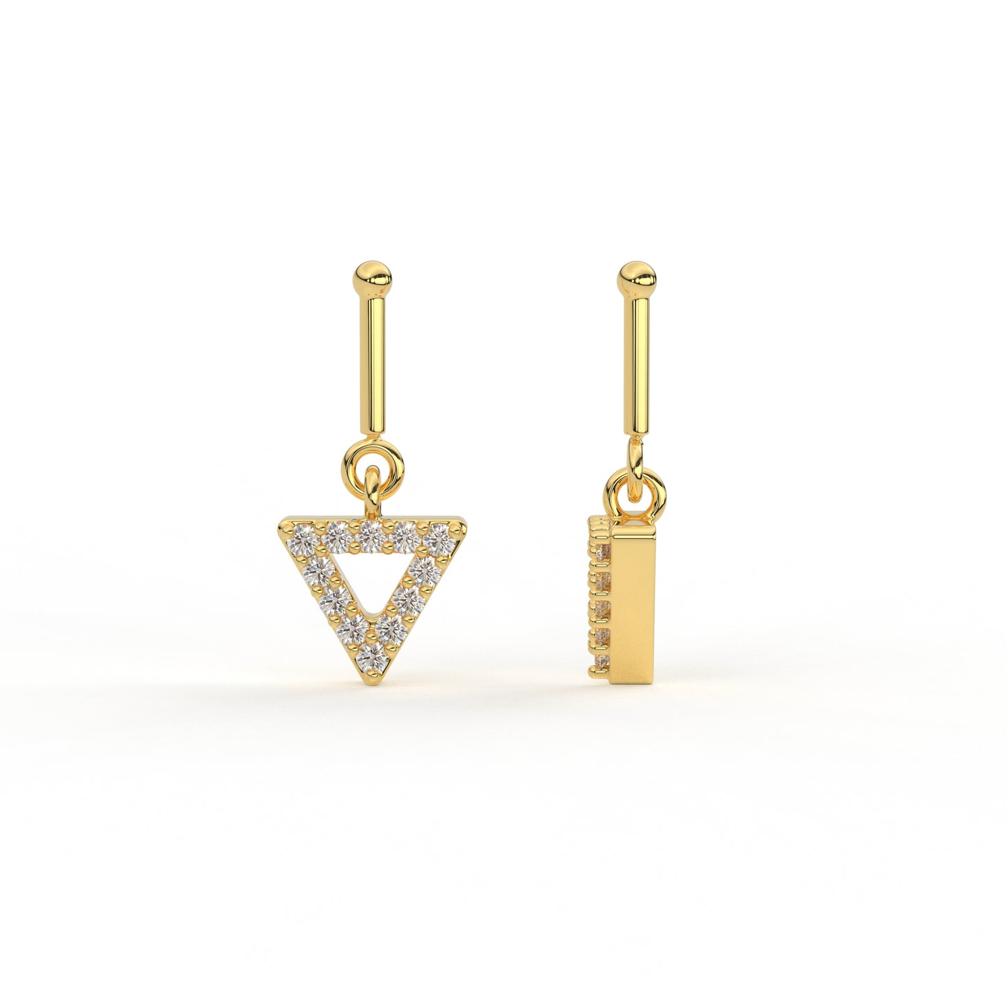 Triangle Bugadi in Diamond and Moissanite by Vai Ra