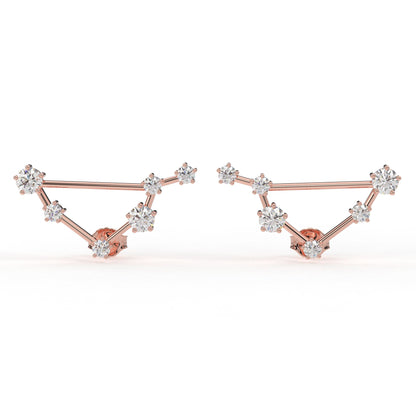 Libra Constellation Ear Rings- Lab Diamond and Moissanite diamond