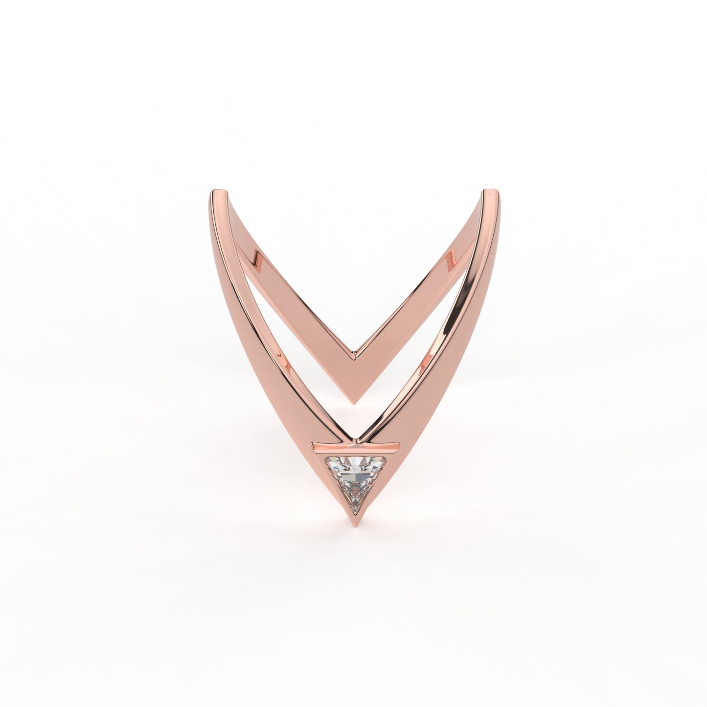 mostly sane v ring - diamond and moissanite vanki ring in gold