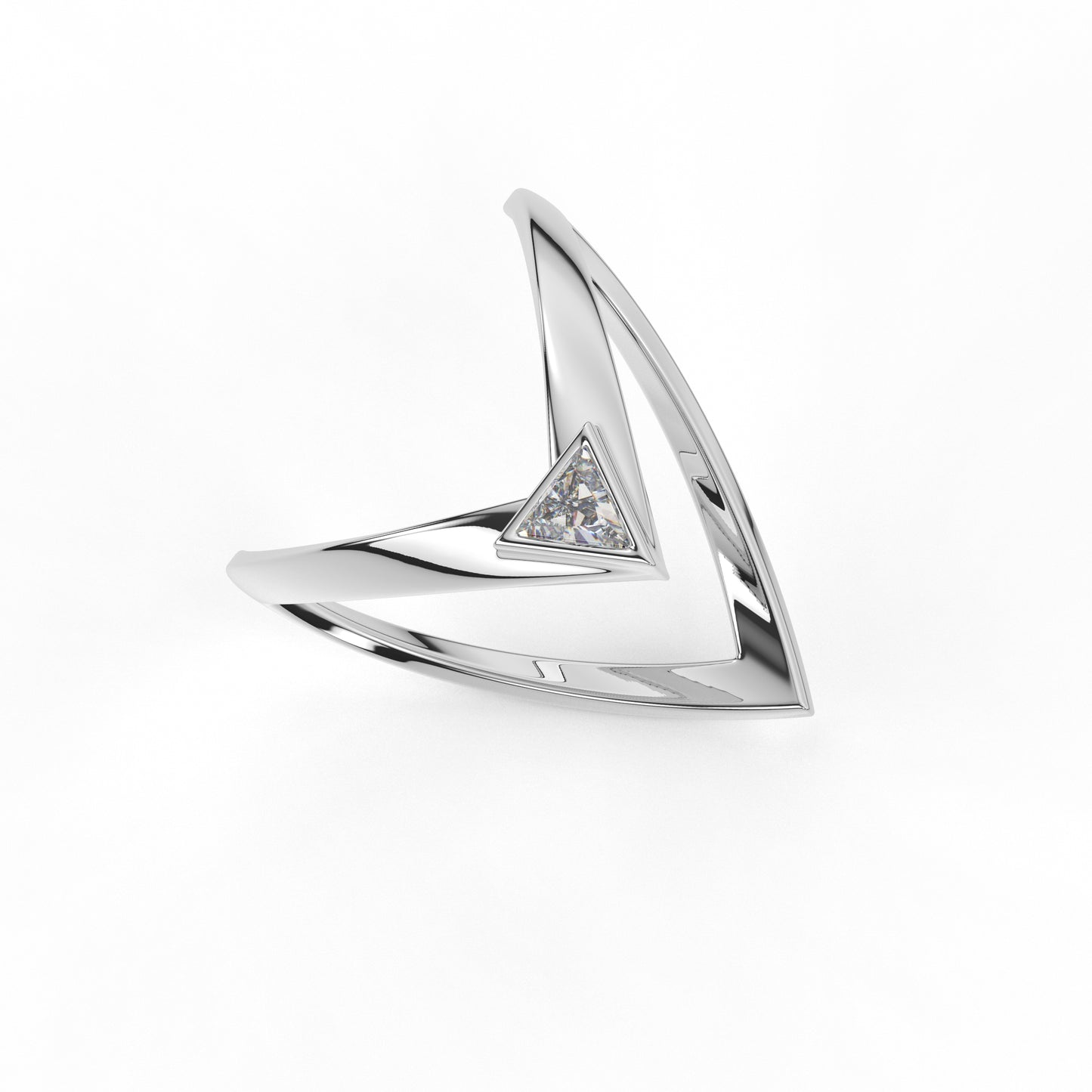 mostly sane v ring - diamond and moissanite vanki ring in gold