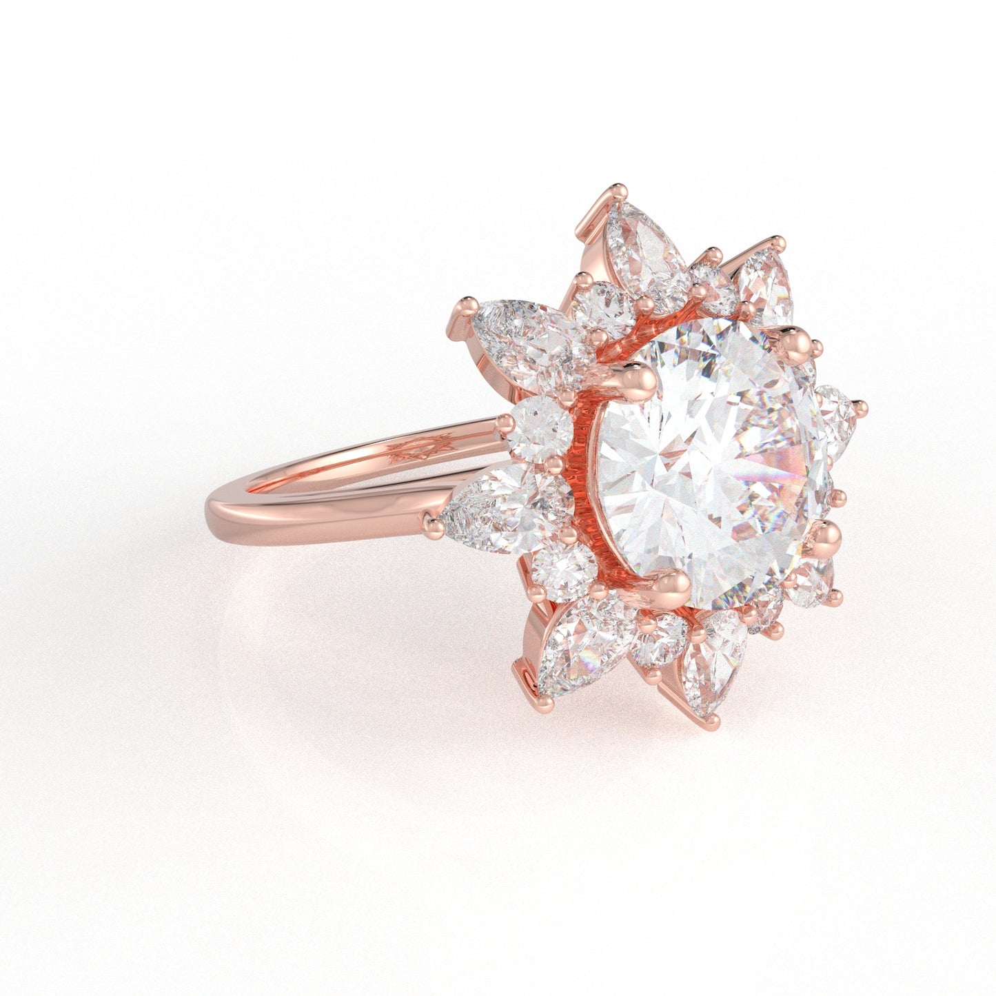 Cassia Halo Ring (2.64CT) moissanite diamond