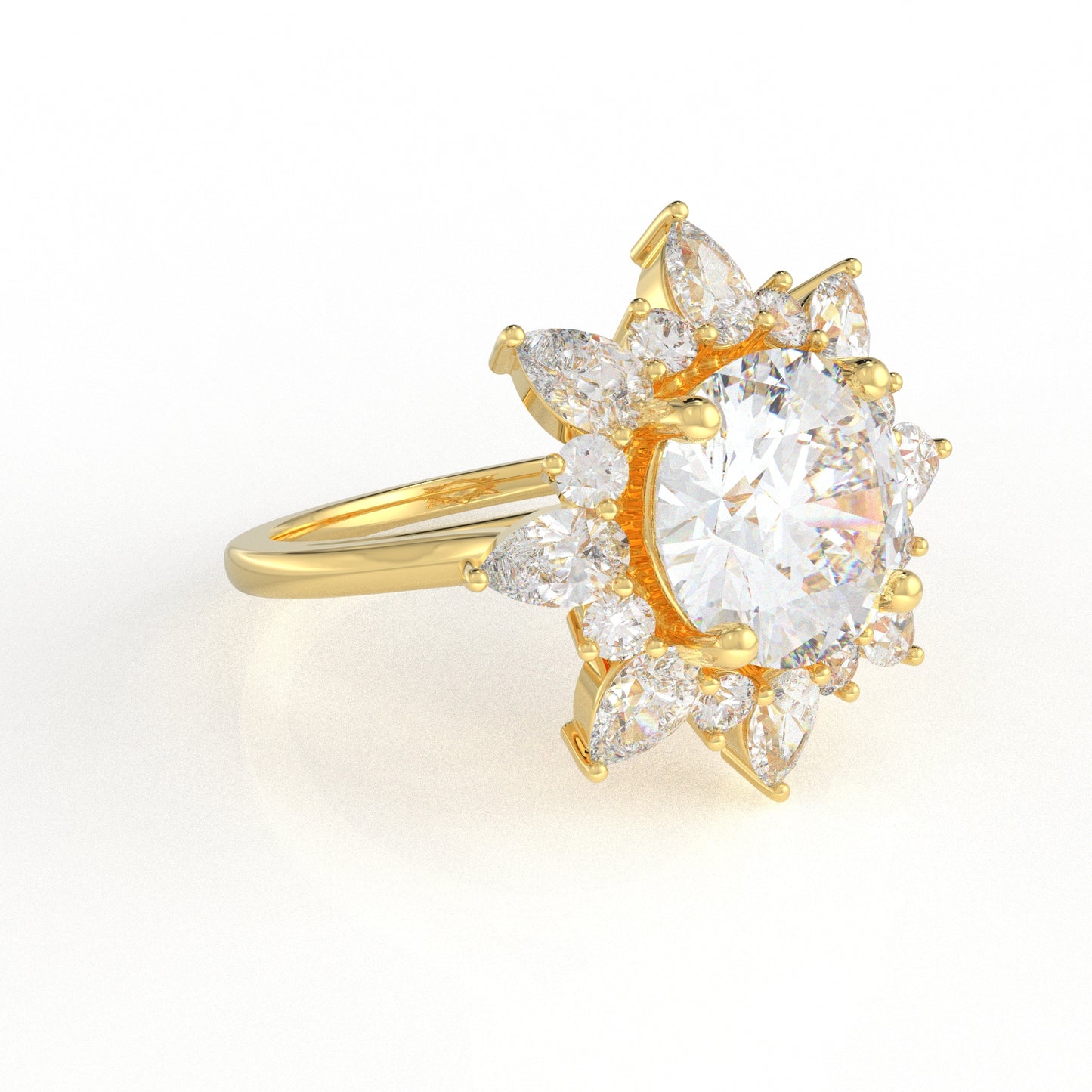 Cassia Halo Ring (2.64CT) moissanite diamond