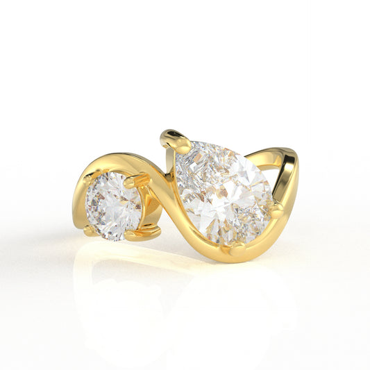 Juniper Moissanite Diamond Toi Et Moi Ring