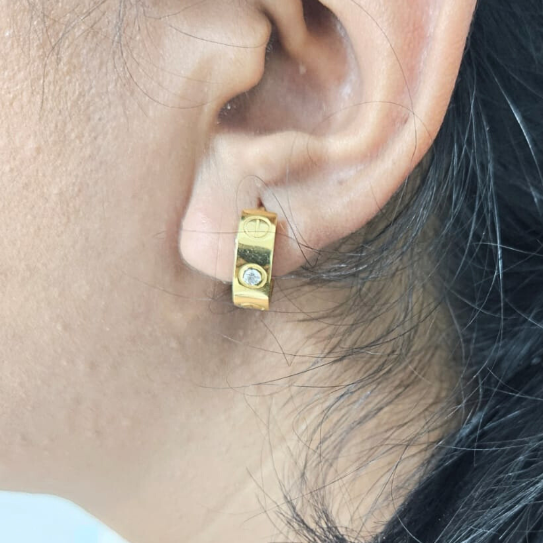 Cartier hoops in Lab grown diamond and Moissanite by Vai Ra