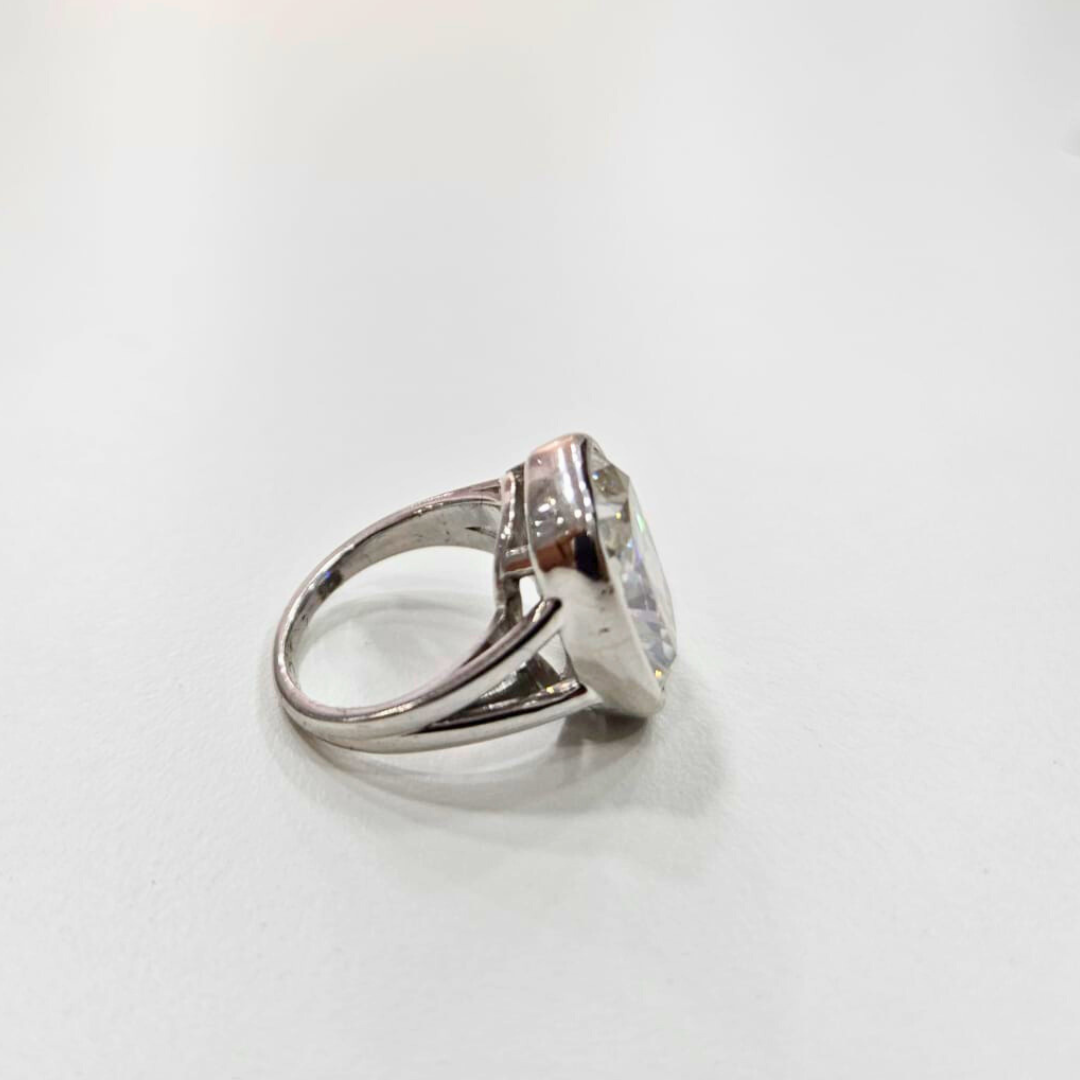 Cushion Statement Ring in Gold, Platinum and Moissanite By Vai Ra