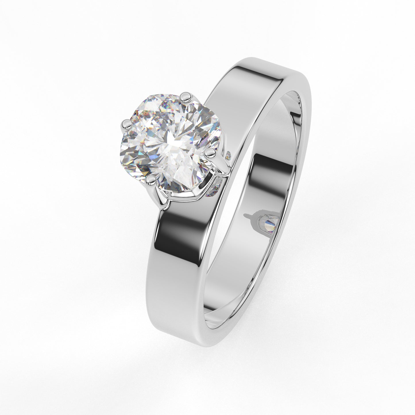 Aubrey Cigar Solitaire Band Ring (1CT)