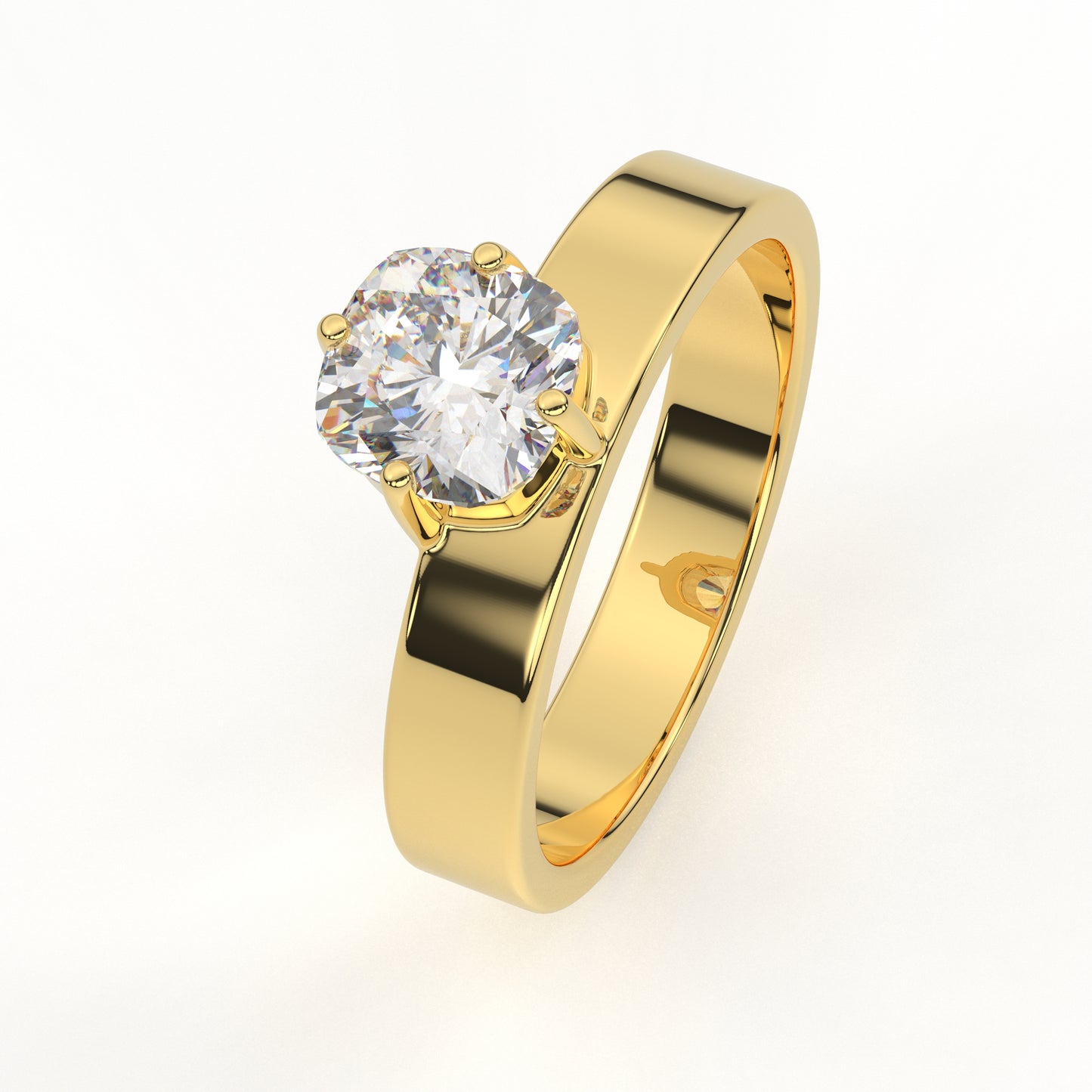 Aubrey Cigar Solitaire Band Ring (1CT)