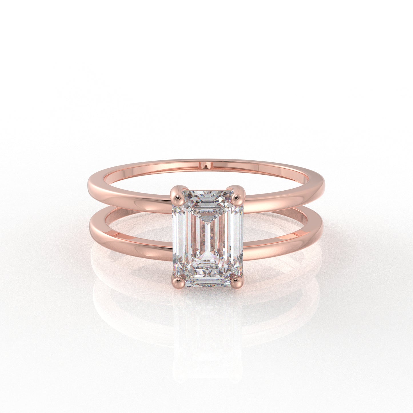 Elea Emerald Cut Moissanite Ring - 1.02 Ct - EMRS20230401