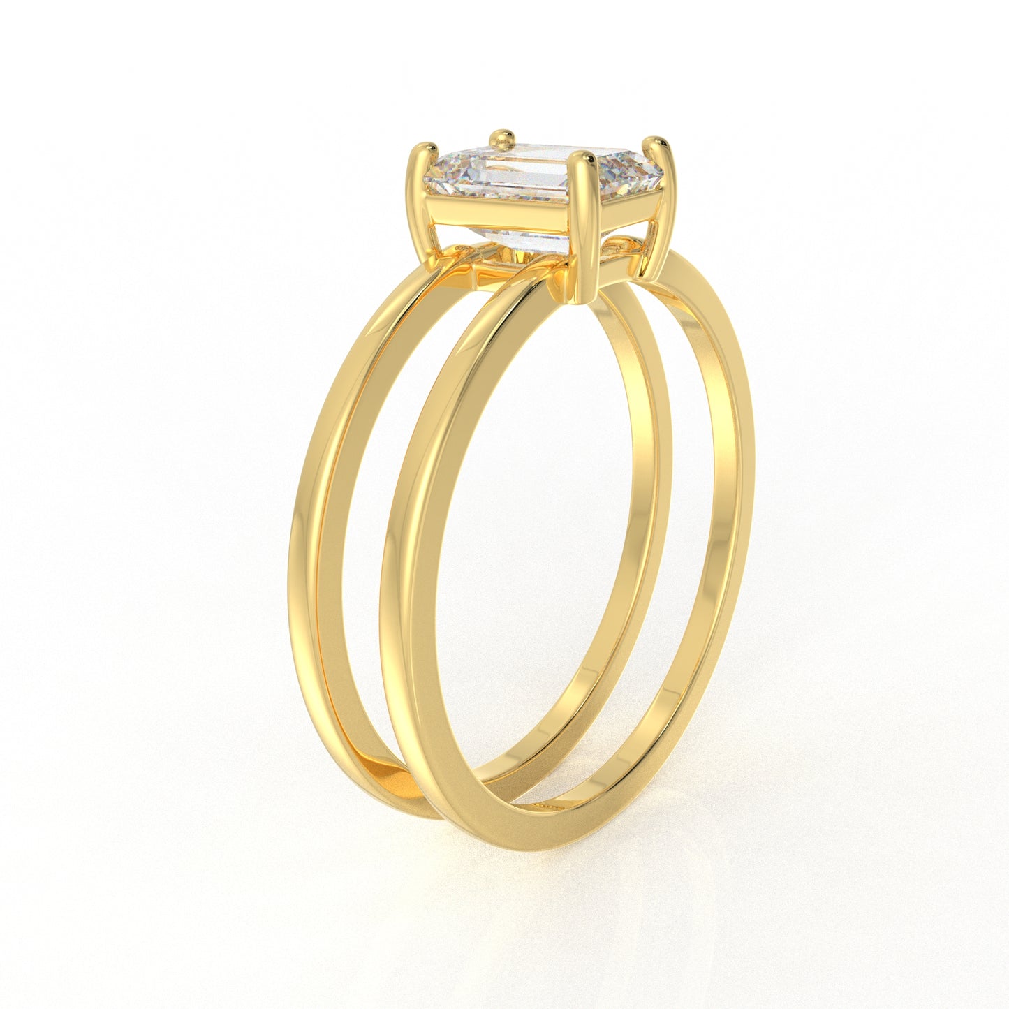 Elea Emerald Cut Moissanite Ring - 1.02 Ct - EMRS20230401