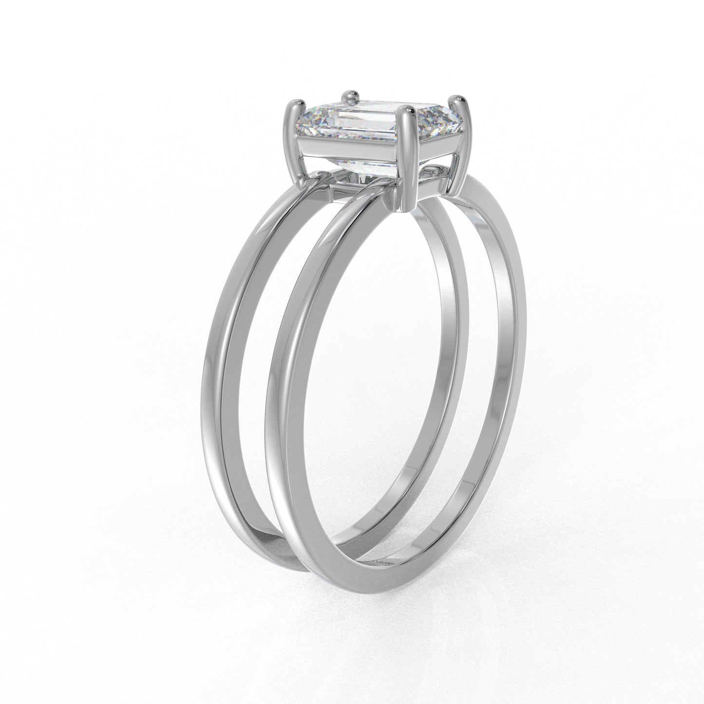 Elea Emerald Cut Moissanite Ring - 1.02 Ct - EMRS20230401