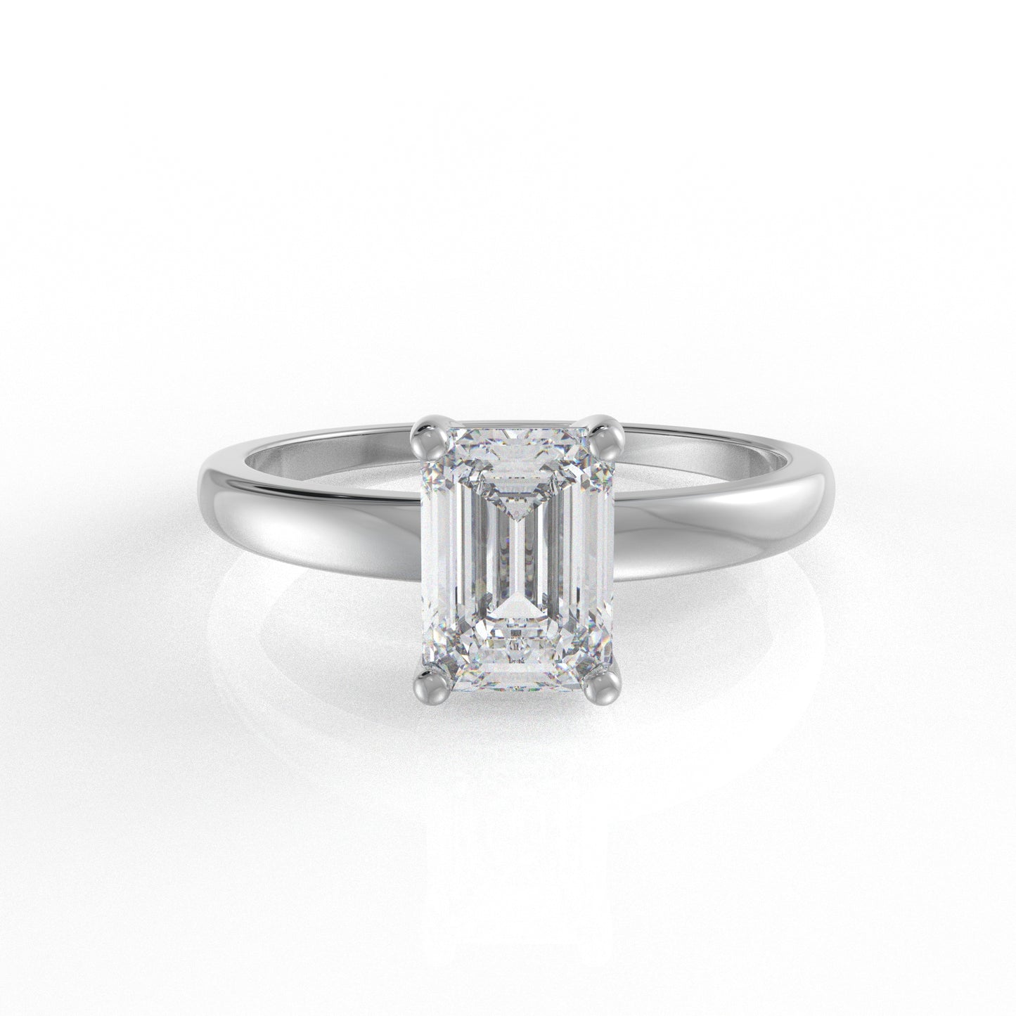 Lorenza Emerald Cut Moissanite Ring - (1.02 CT)