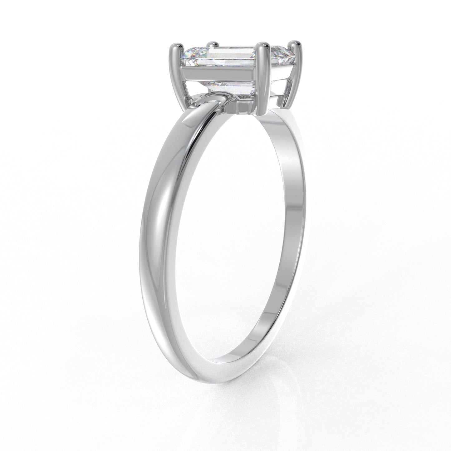 Lorenza Emerald Cut Moissanite Ring - (1.02 CT)