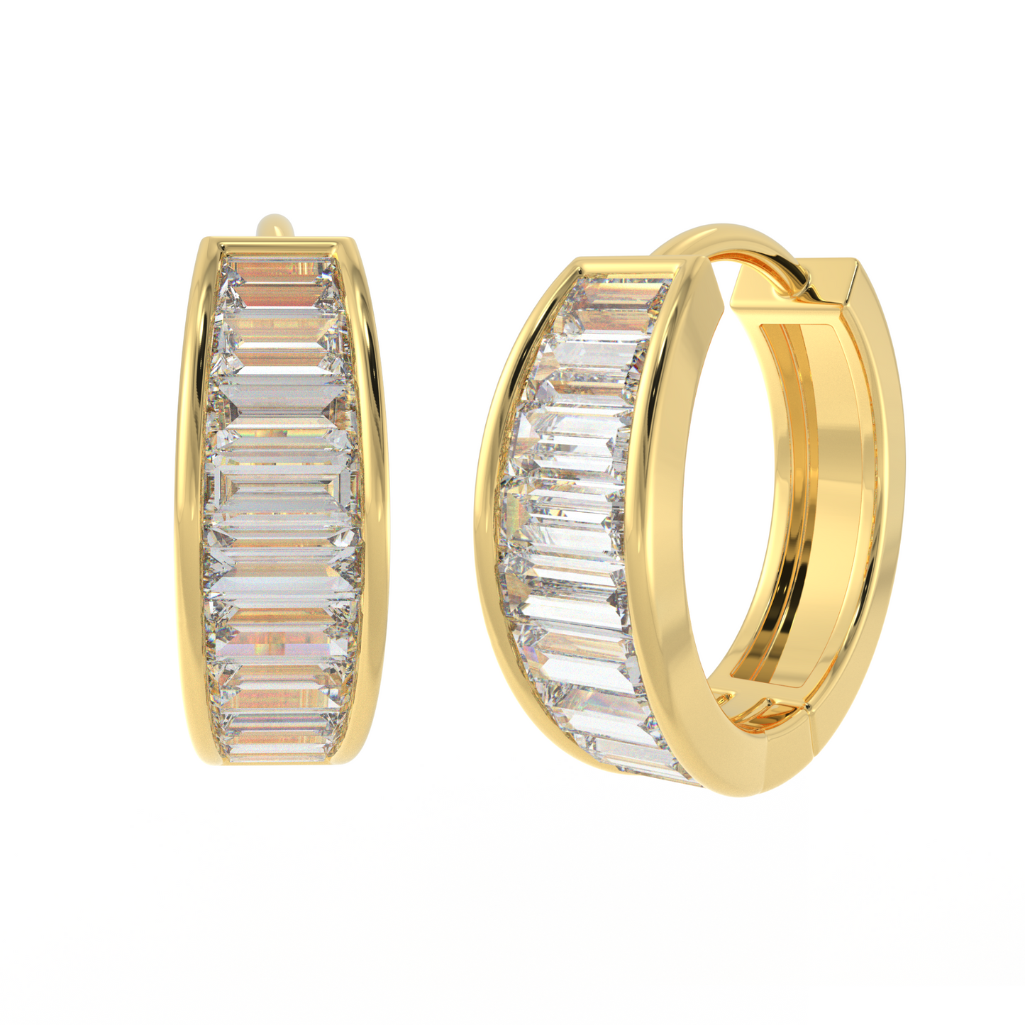 Ida hoops 1.29 CT Moissanite Diamond