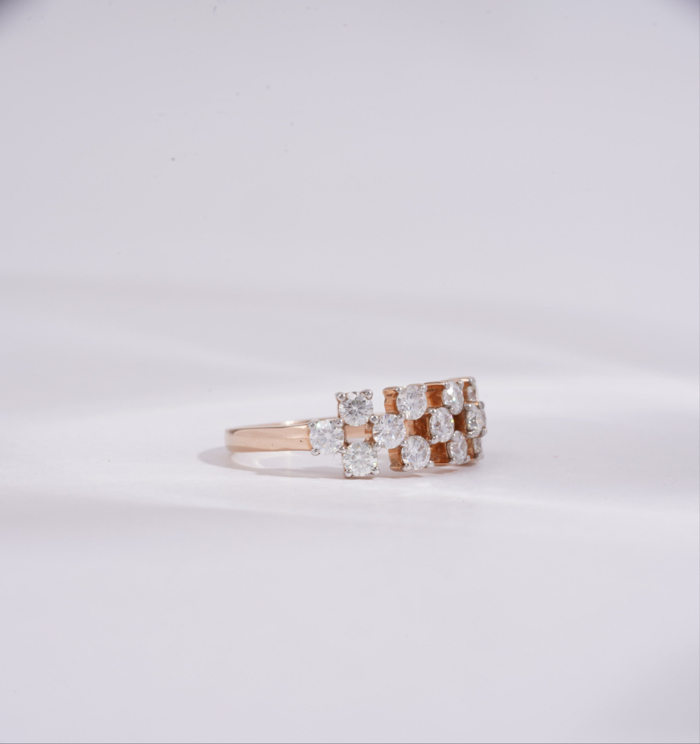 Mesh Knit Ring (0.81 CT) in Diamond and Moissanite by Vai Ra