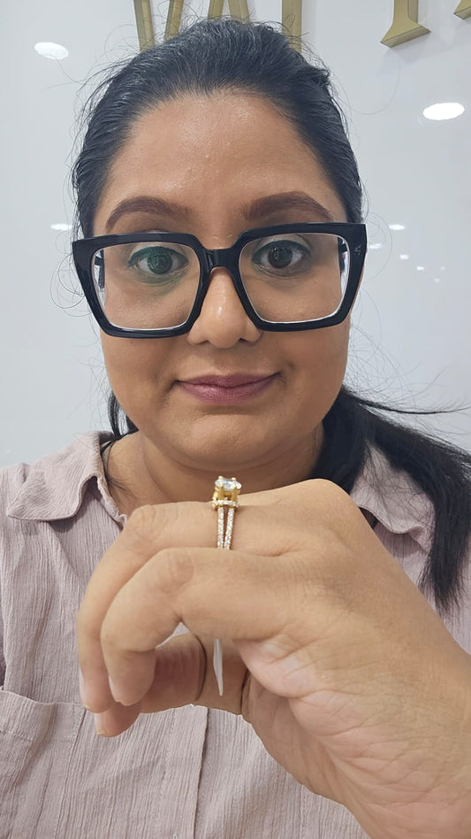 Livia 1.31 Carat Ring in Moissanite and Lab diamond by Vai Ra