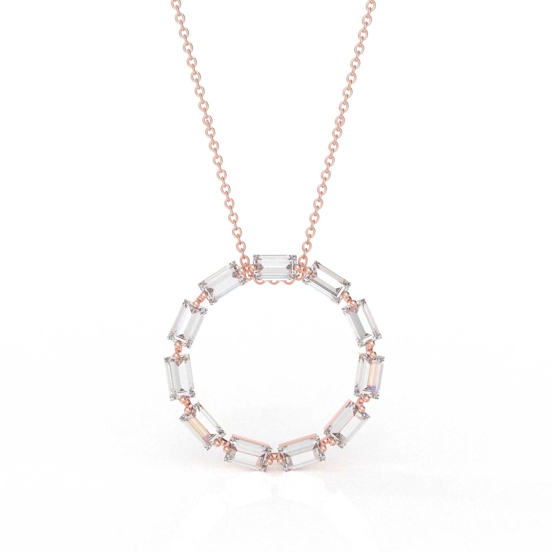 Mia Baguette Necklace- 4.55 Carat Diamond Moissanite