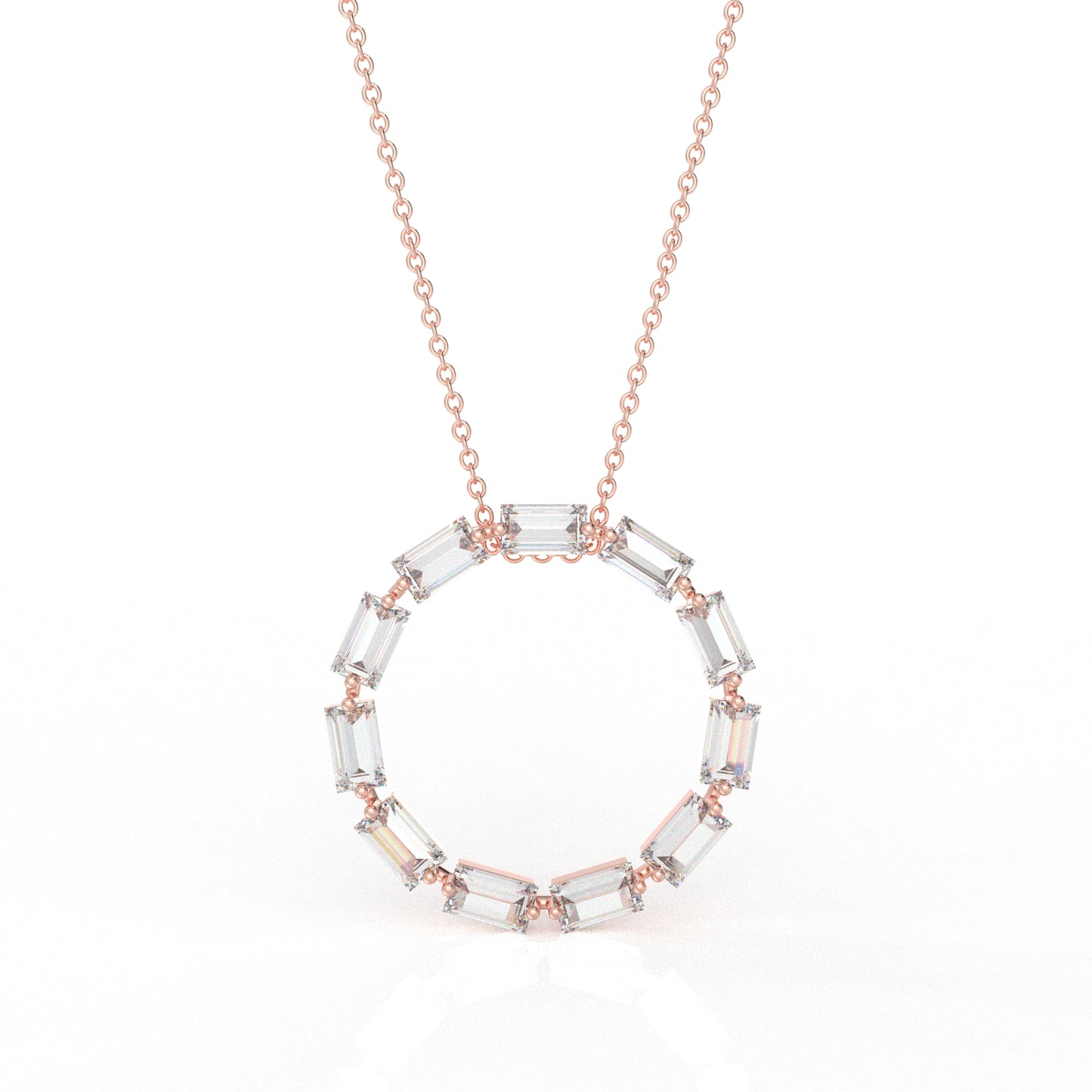Mia Baguette Necklace- 4.55 Carat Diamond Moissanite