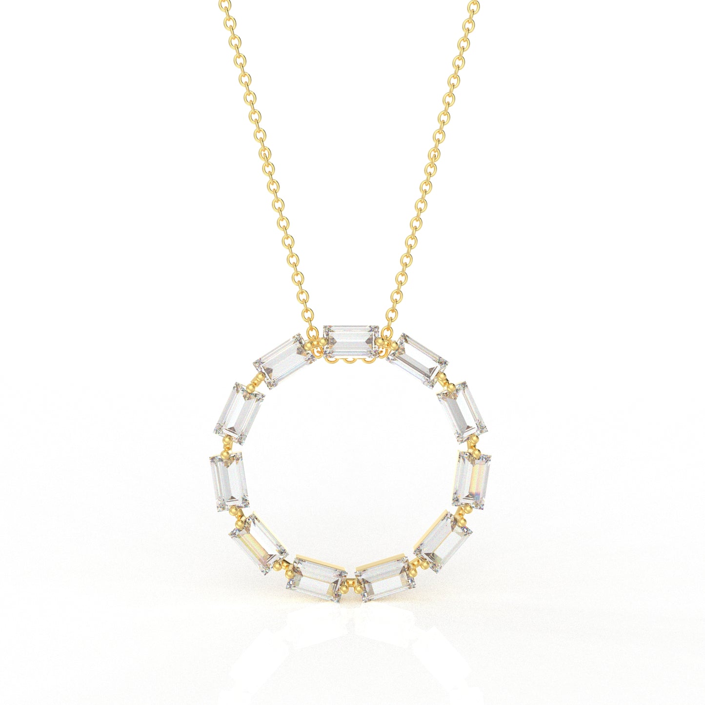 Mia Baguette Pendant in Diamonds and Moissanite by Vai Ra