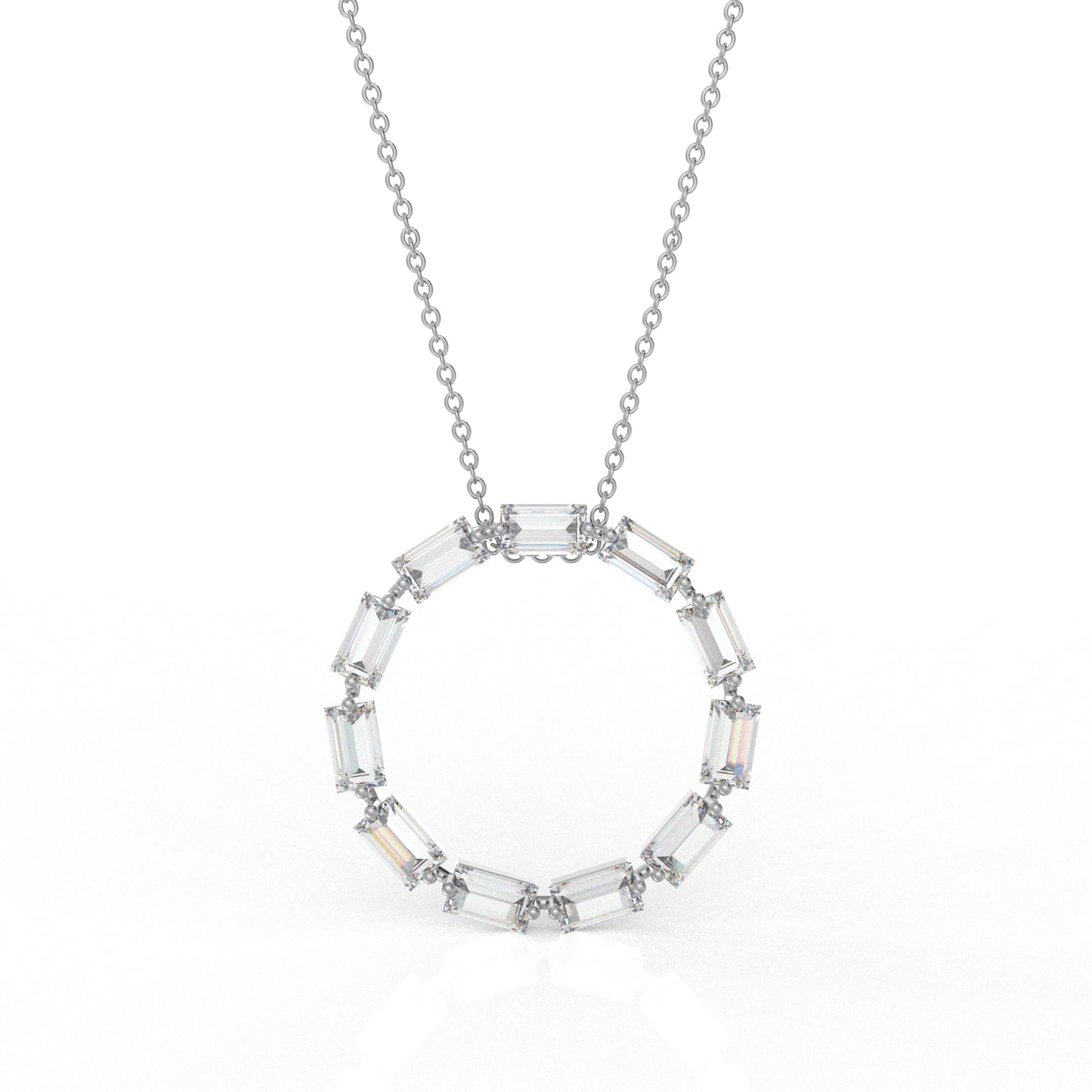 Mia Baguette Necklace- 4.55 Carat Diamond Moissanite