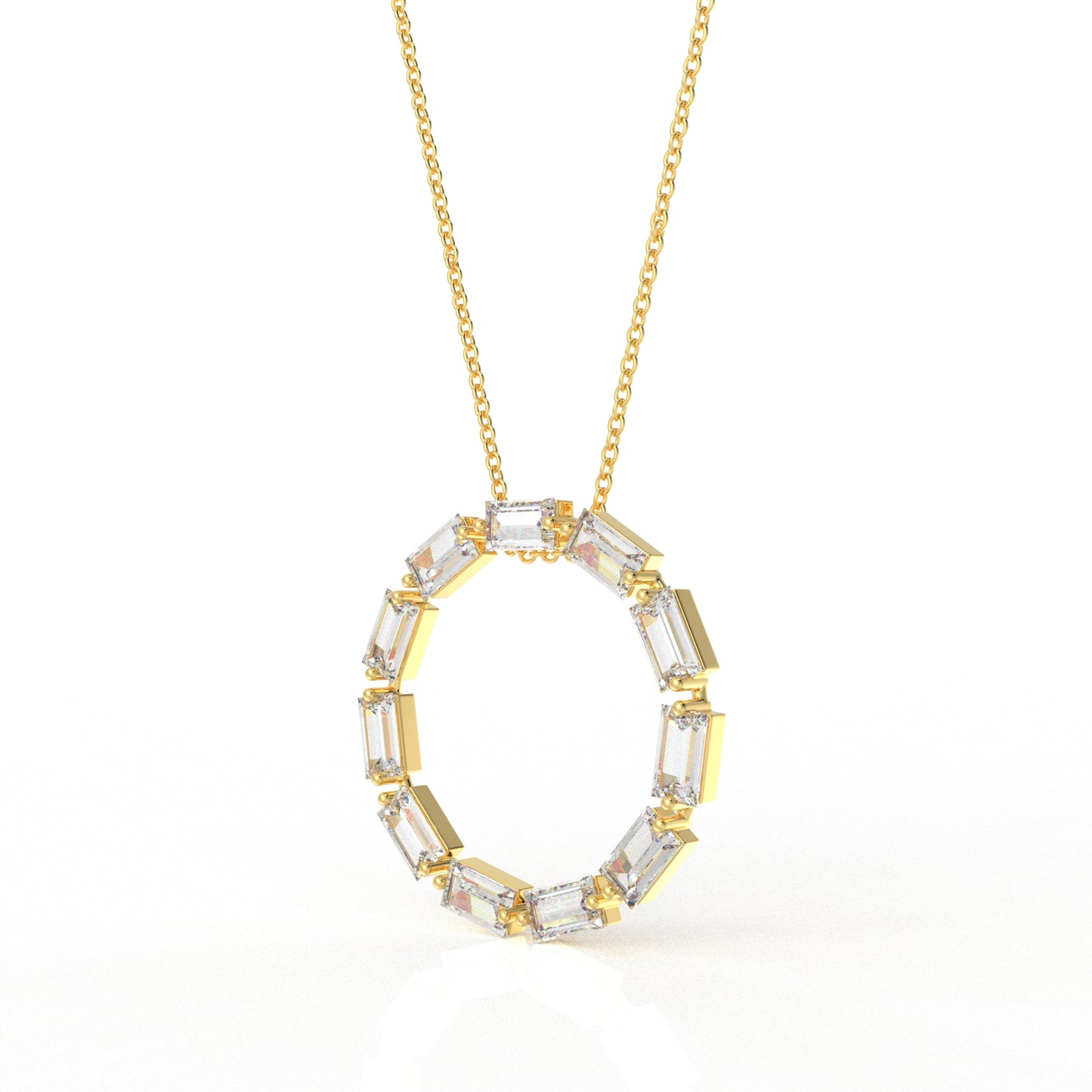 Mia Baguette Necklace- 4.55 Carat Diamond Moissanite