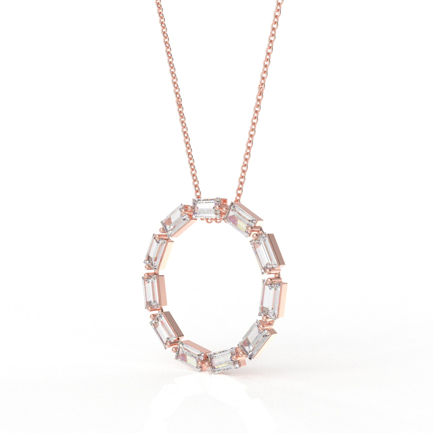 Mia Baguette Necklace- 4.55 Carat Diamond Moissanite