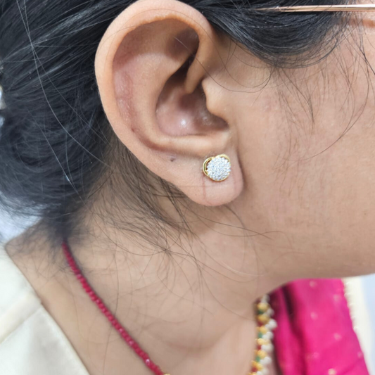 Maithili Ear Rings in Lab Diamond and Moissanite by Vai Ra