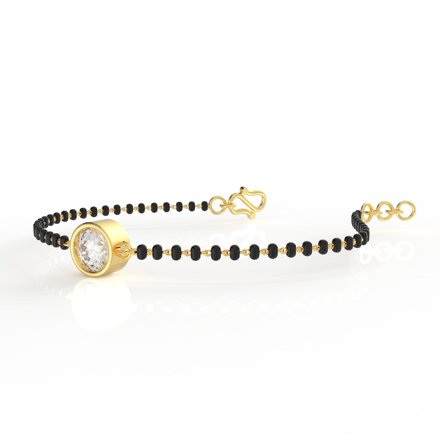 The Solitaire Round Moissanite Mangalsutra Bracelets