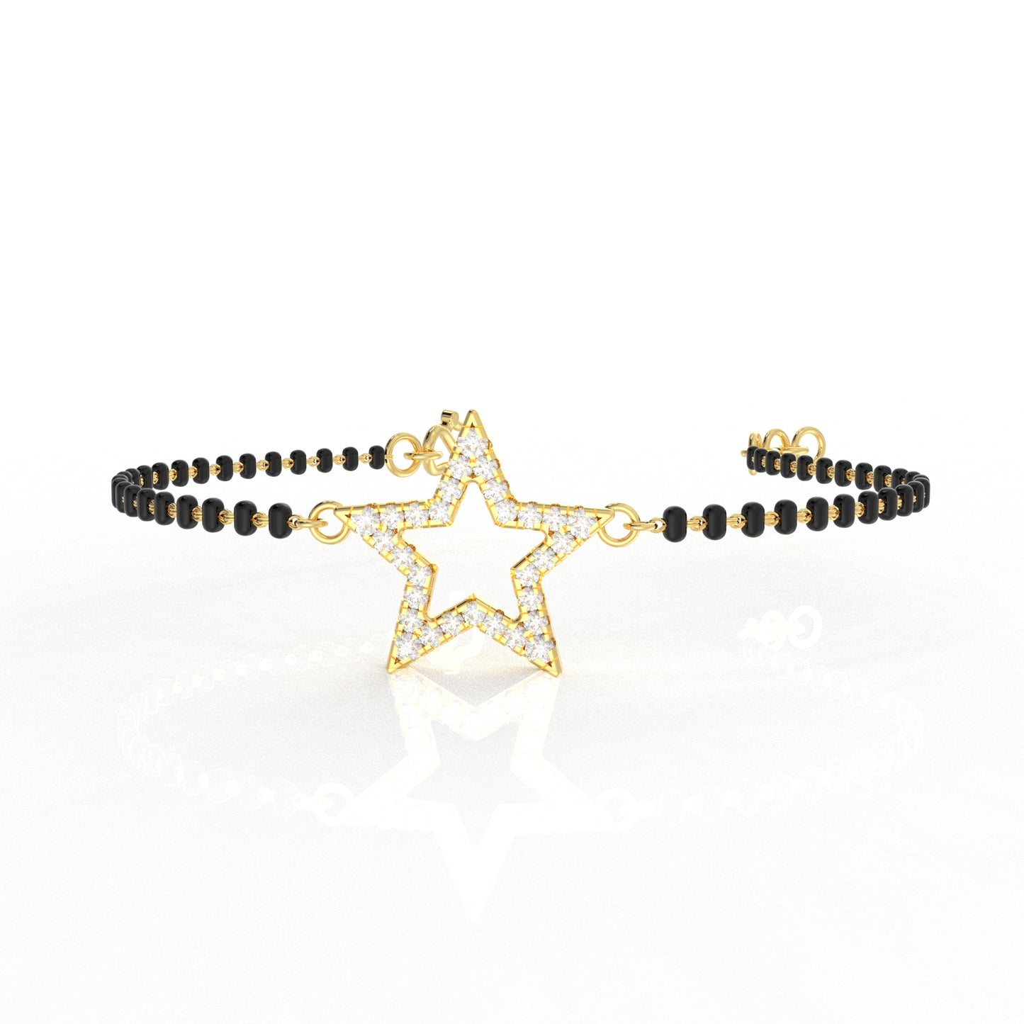 Star Moissanite Diamond Bangle bracelet and Mangalsutra Bracelet